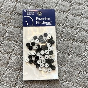 Black and white tiny buttons for crafting or sewing